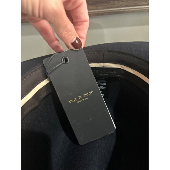 Rag & Bone Finley Packable Fedora Black Womens Size Small - Picture 5 of 6